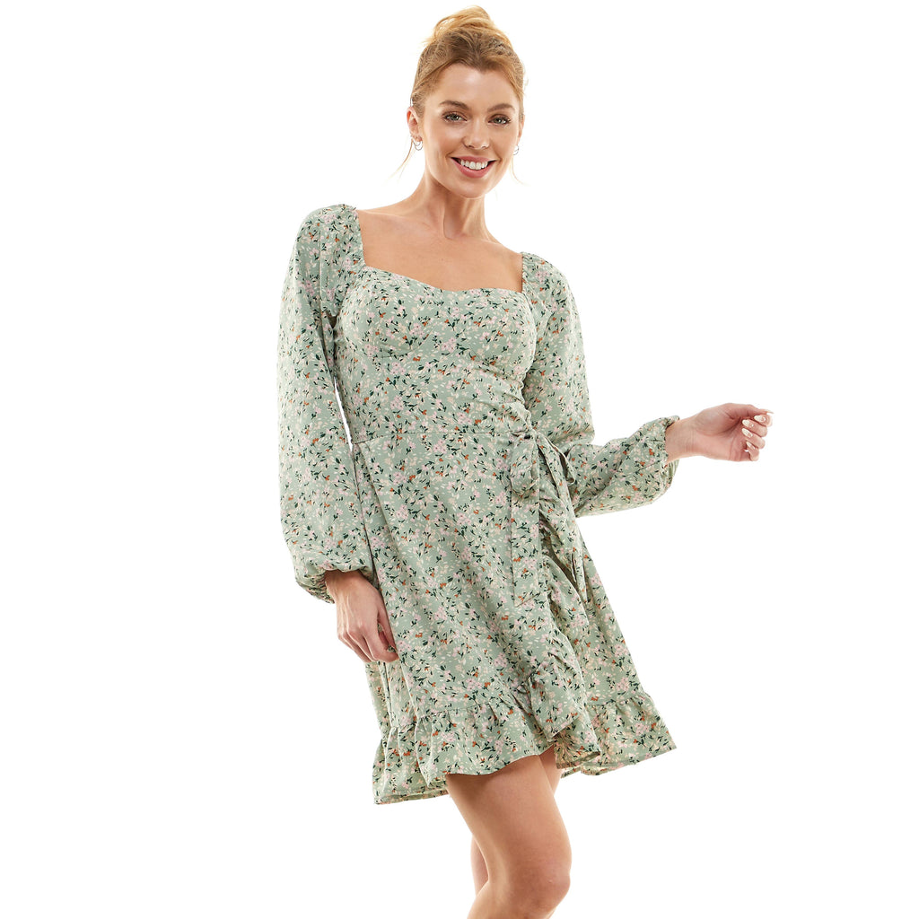 WILDFLOWER WHISPER CORSET WRAP DRESS