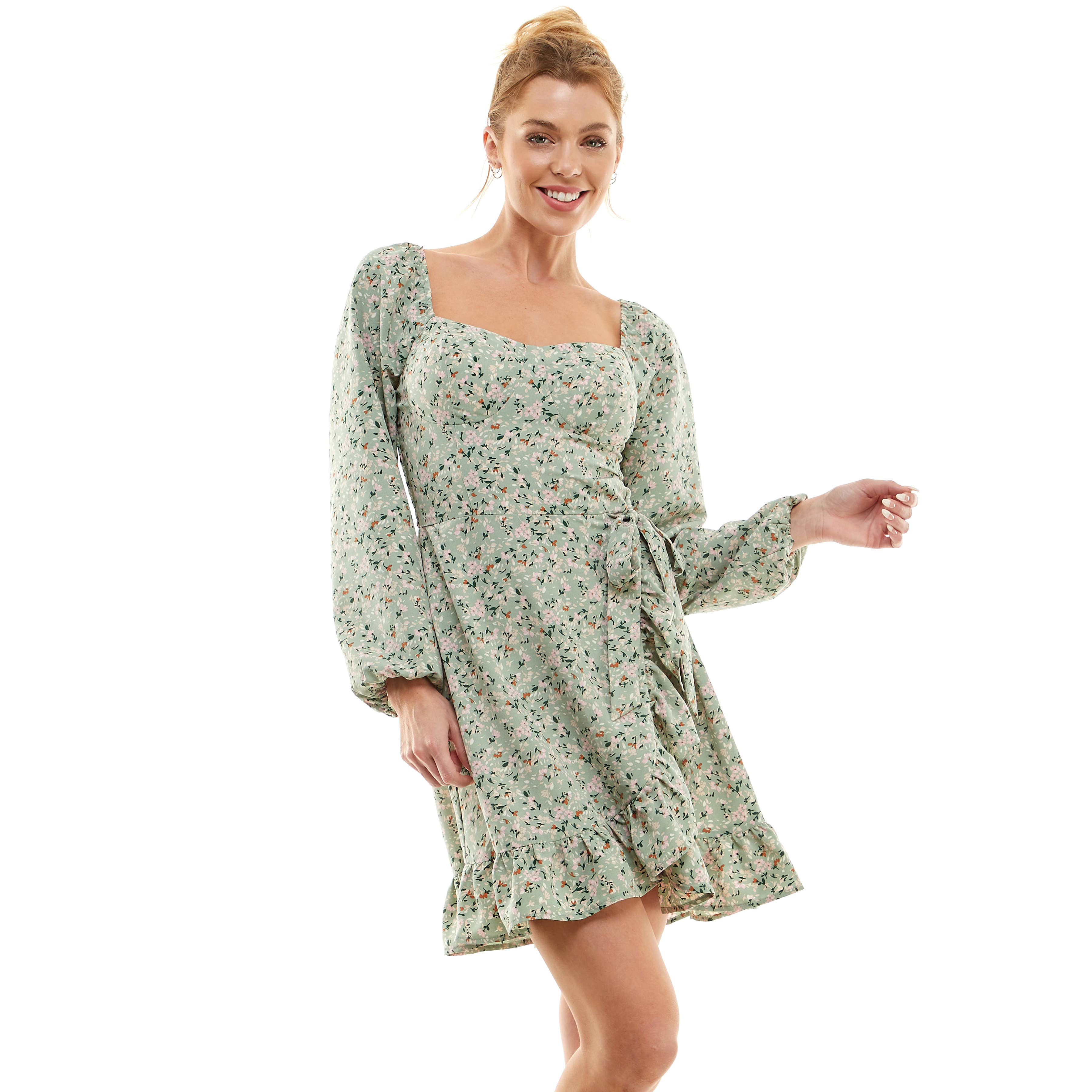 WILDFLOWER WHISPER CORSET WRAP DRESS