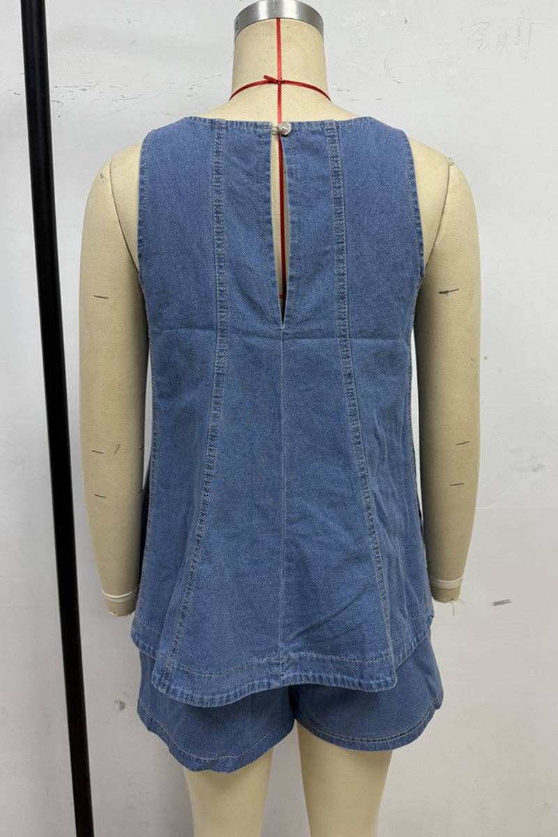 Sleeveless Flared Short Set