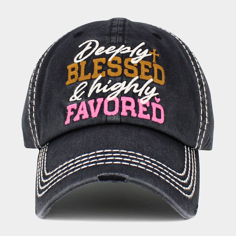 Deeply Blessed and highly Favored Message Vintage Baseball Cap