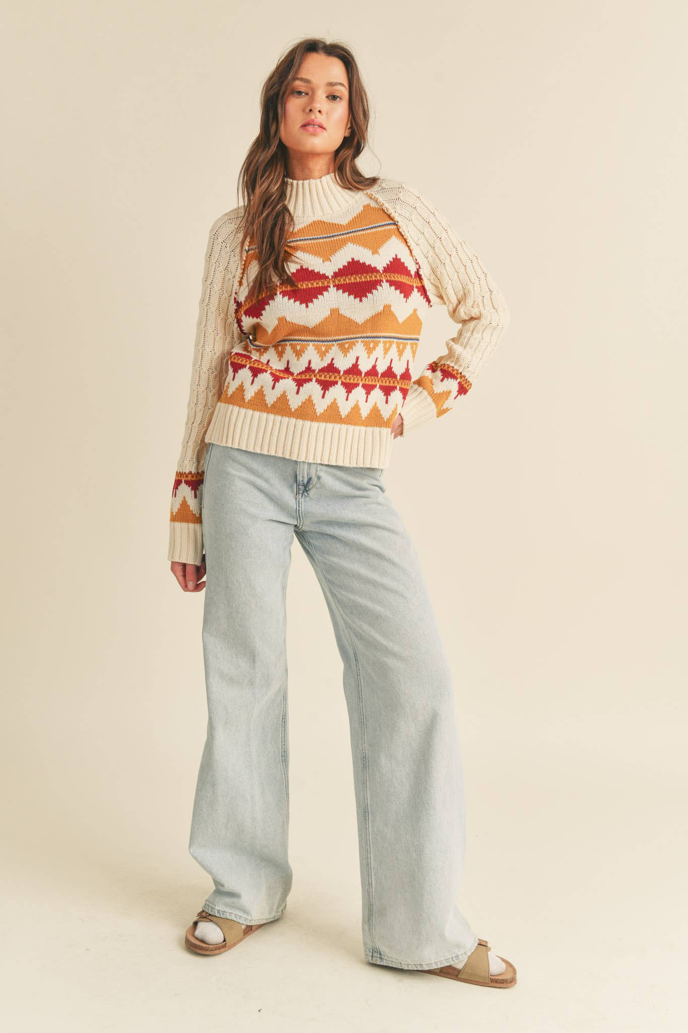 FAIR ISLE TURTLENECK SWEATER