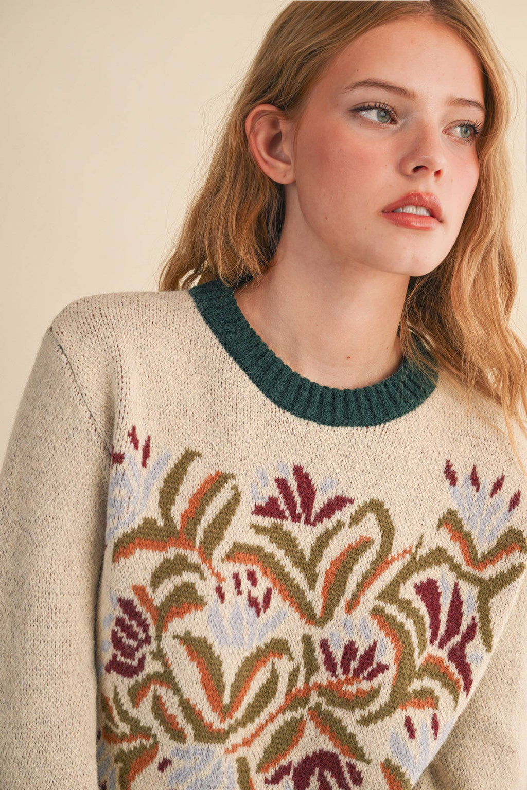 FLORAL KNIT SWEATER
