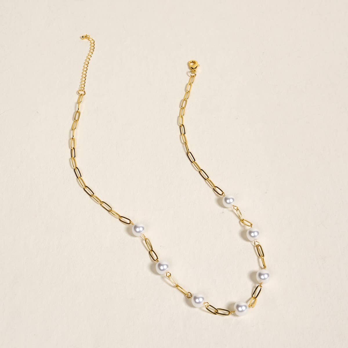 Pearl Paperclip Necklace Chain