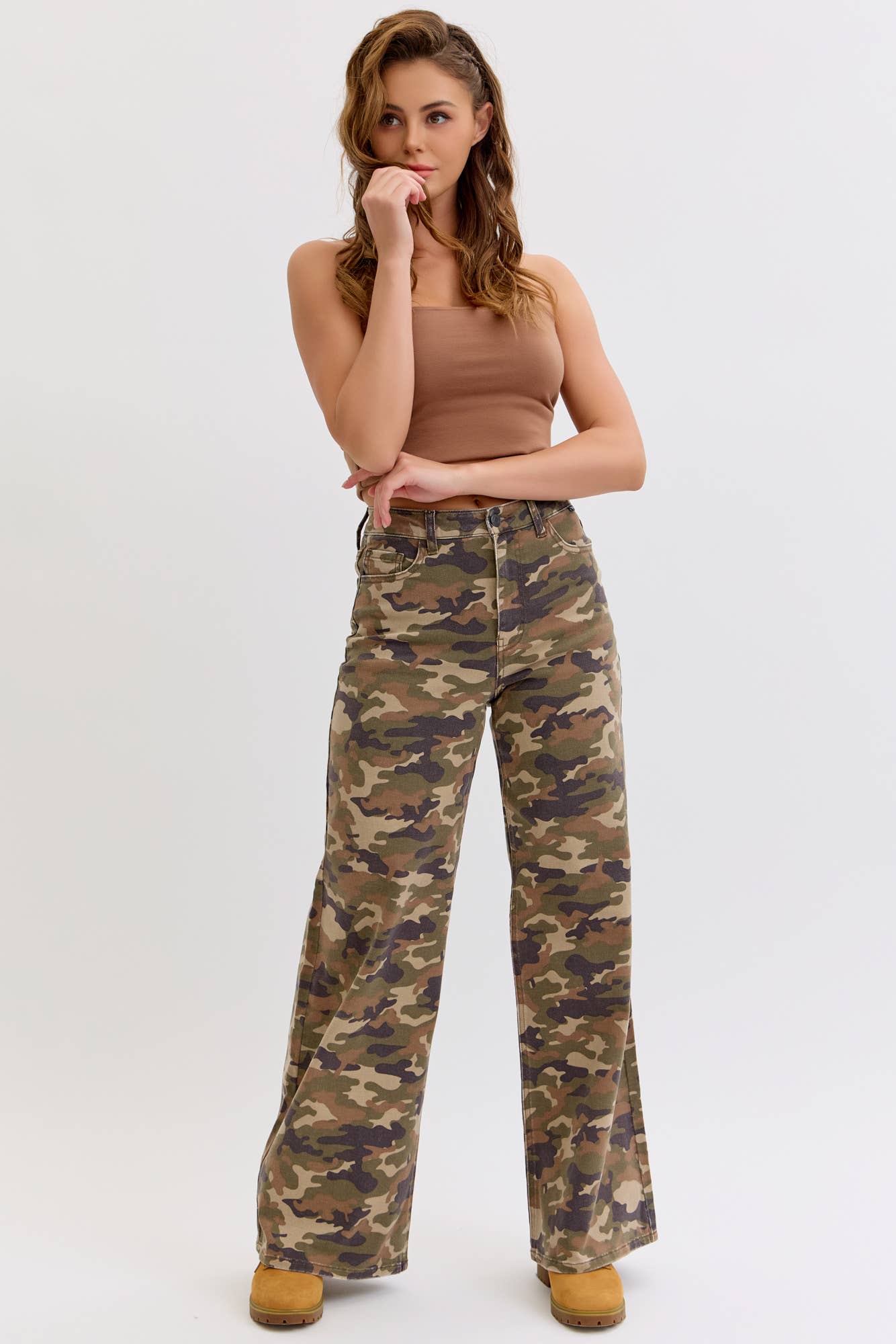 Camo High Rise Wide Leg