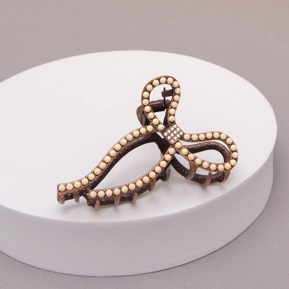 Western Beaded Bow Hair Claw Clip