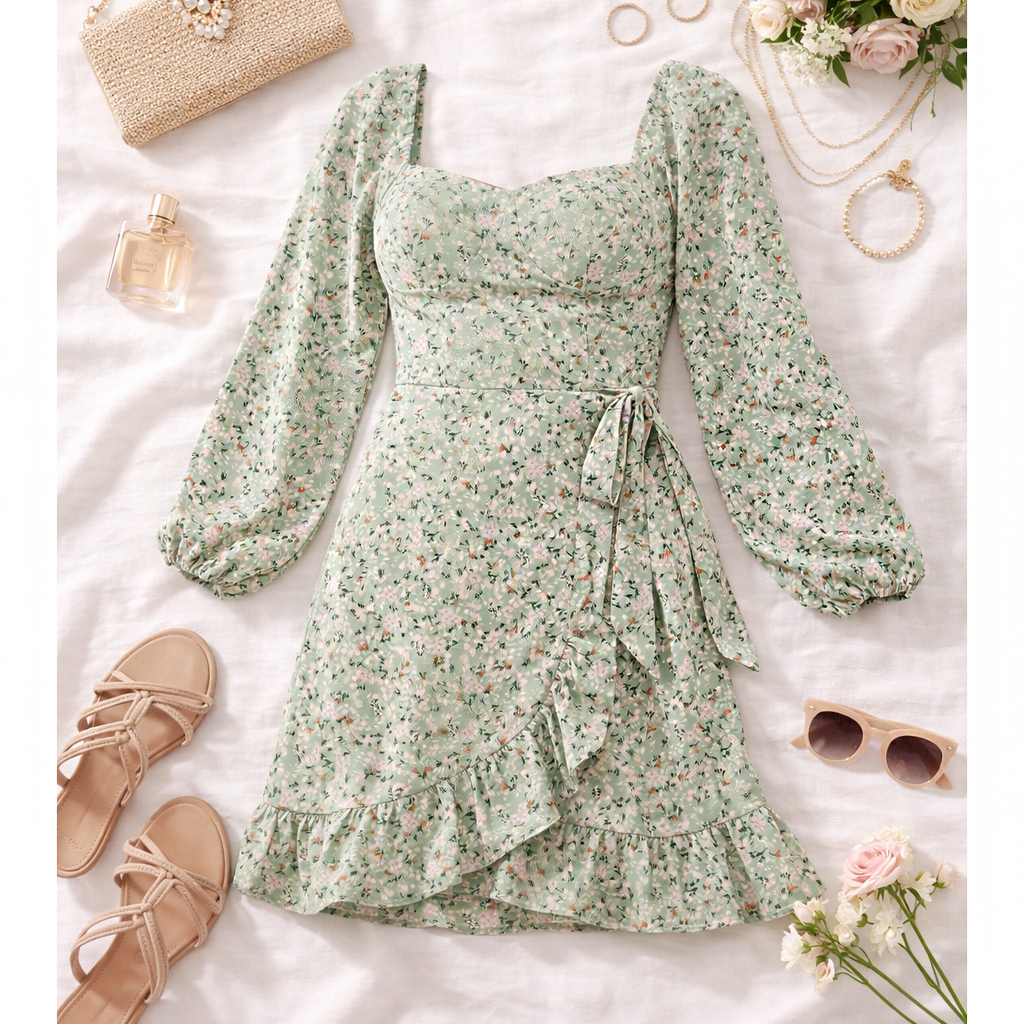 WILDFLOWER WHISPER CORSET WRAP DRESS