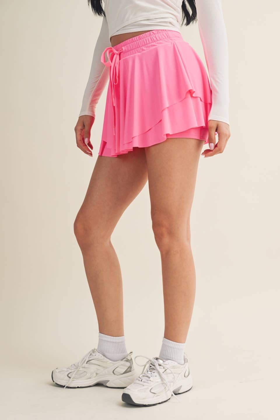 Flowy Mini Skort with Drawstring