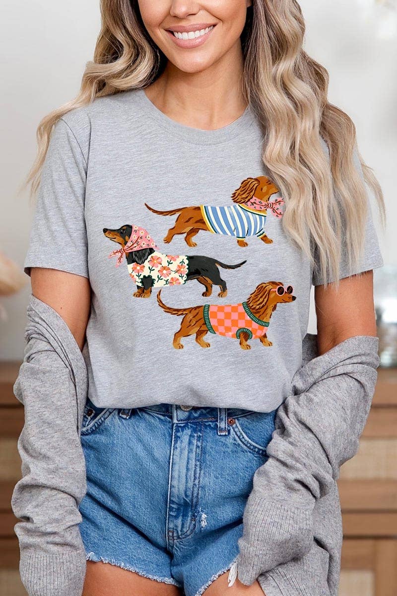 Stylish Dachshunds Graphic Tee