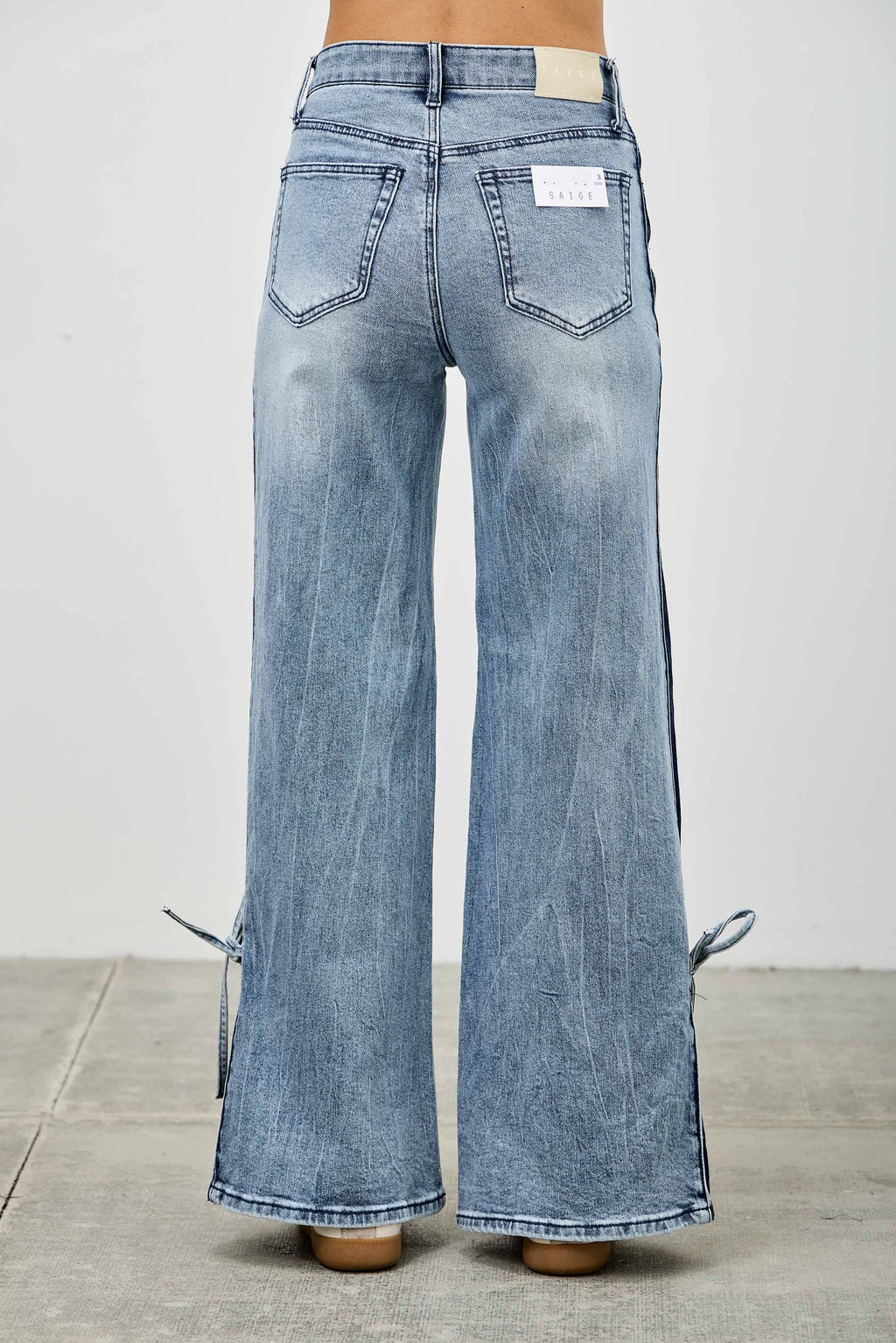 P8124ML-HIGH RISE CONTRAST WIDE LEG WITH RIBBON TIE (Copy)