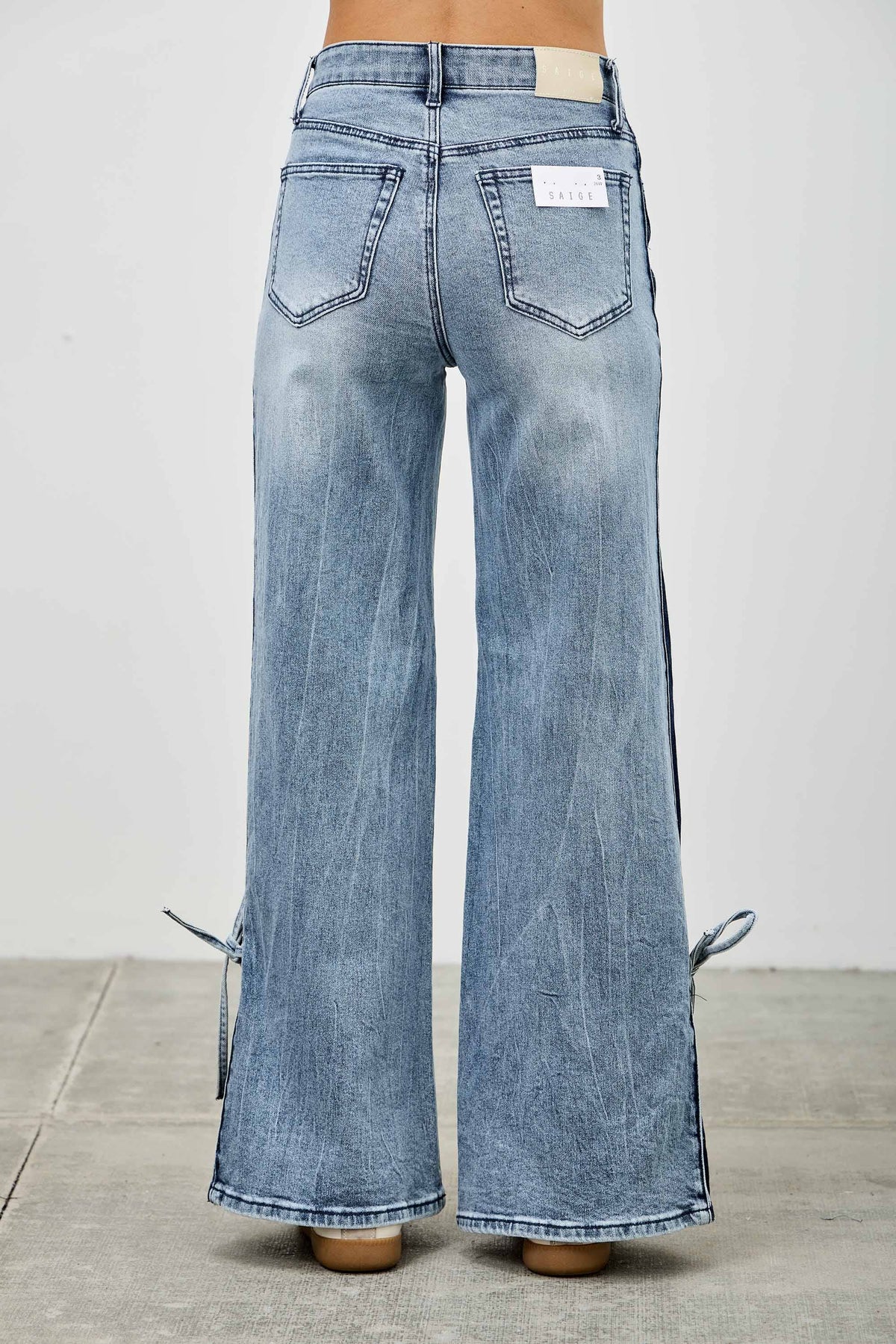 P8124ML-HIGH RISE CONTRAST WIDE LEG WITH RIBBON TIE (Copy)