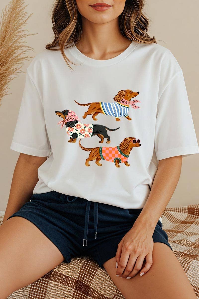 Stylish Dachshunds Graphic Tee