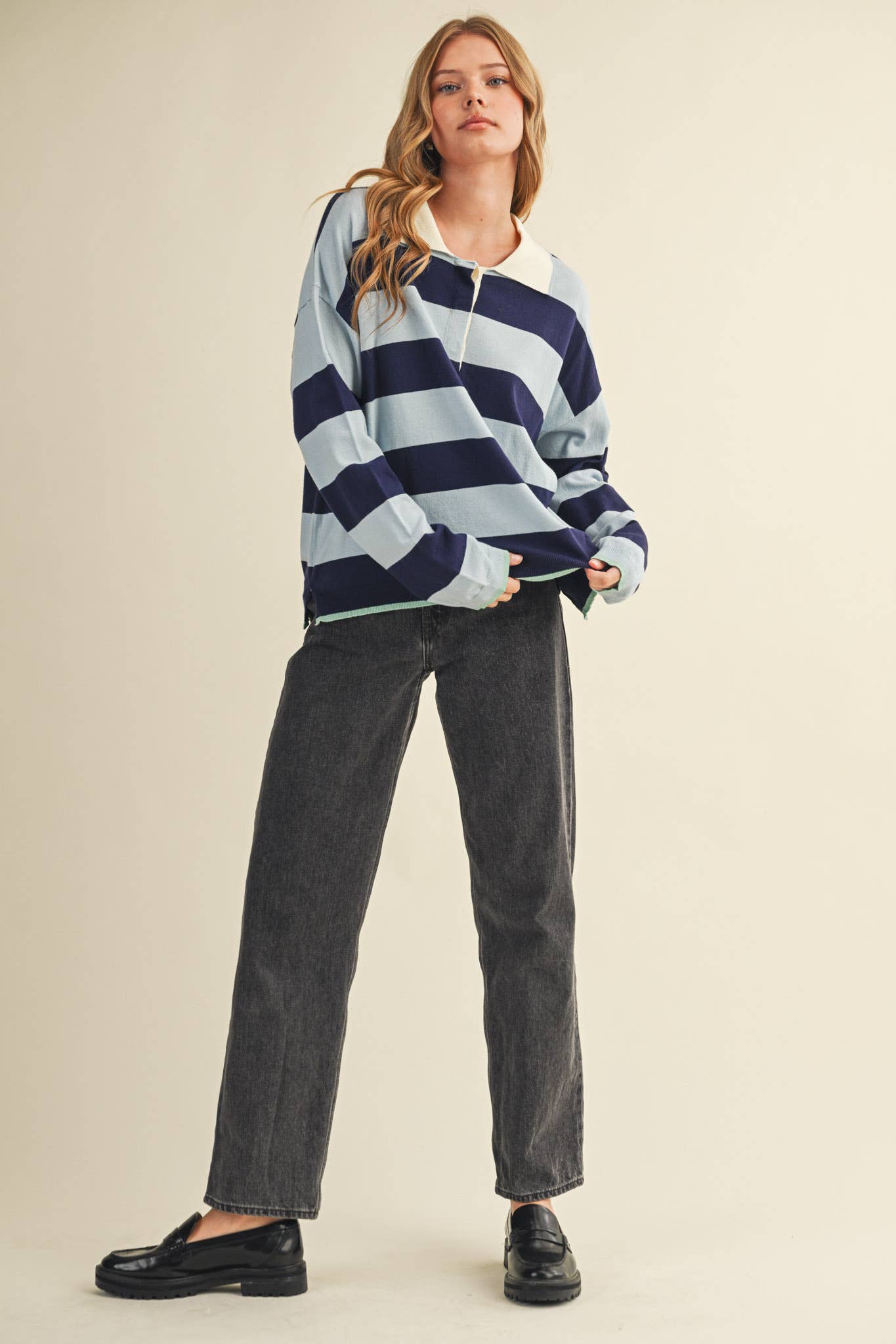 STRIPED RUGBY SWEATER