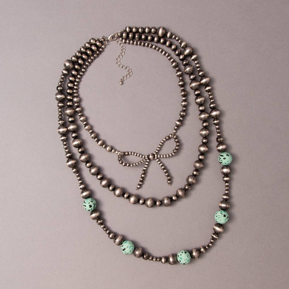 Western Multi-Strand Multi-Colored Beaded Necklace