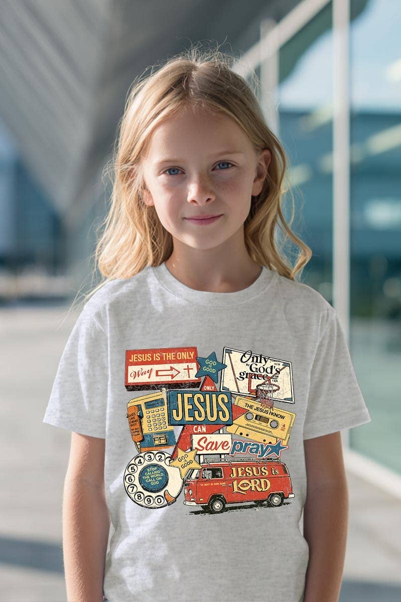 Jesus Save Collage Kids Graphic Heavy Cotton Tee