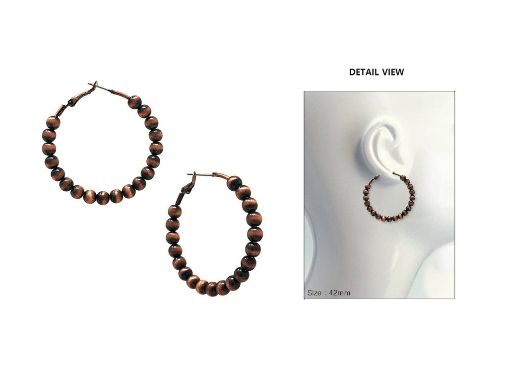 1.65” Navajo Pearl Hoops Earrings
