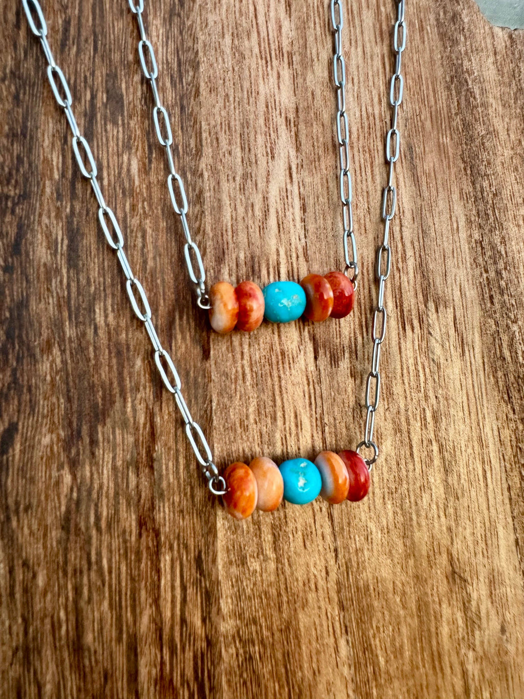XL Spiny Oyster Turquoise Bar Choker/Stackable Choker/boho