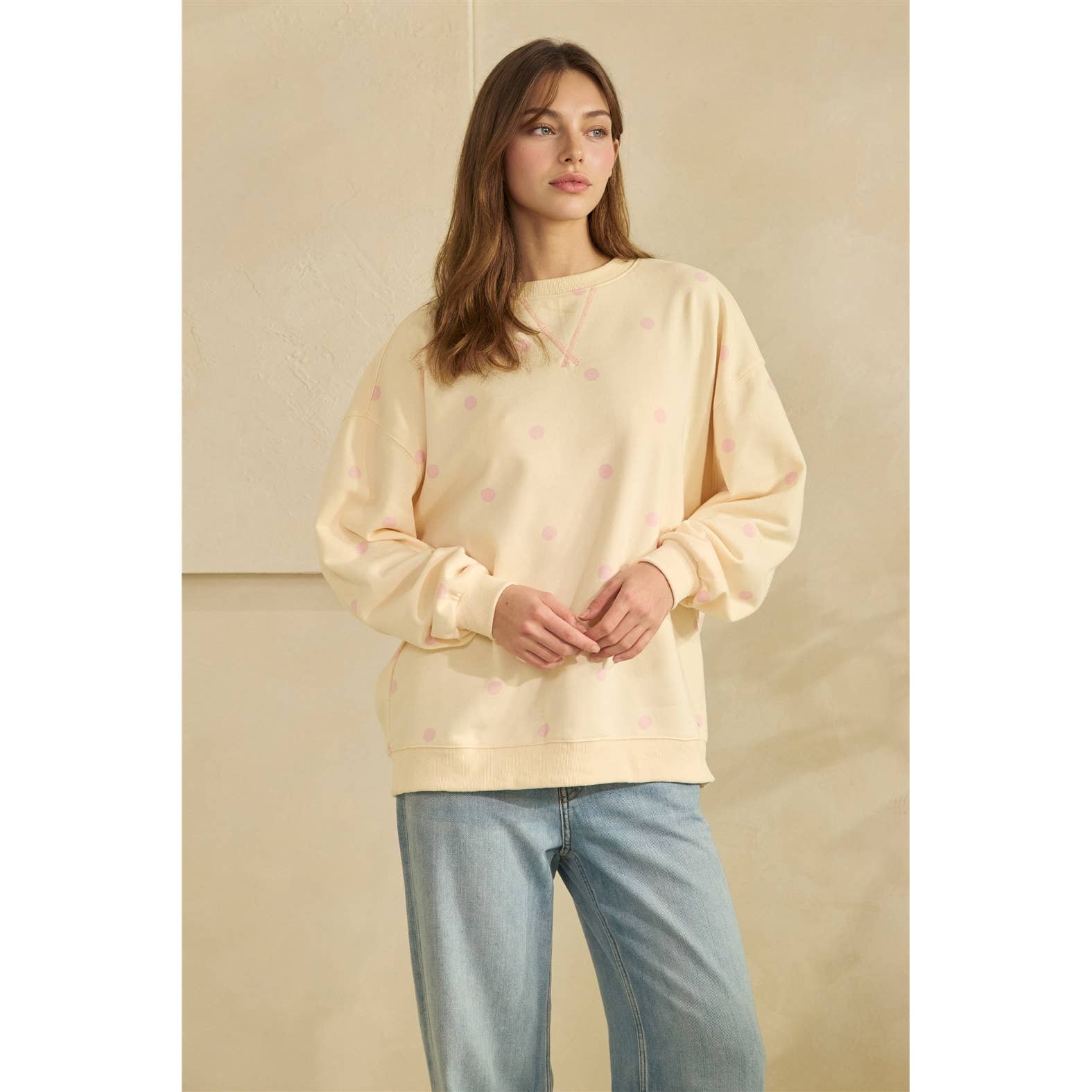 Polka Dot French Terry Top