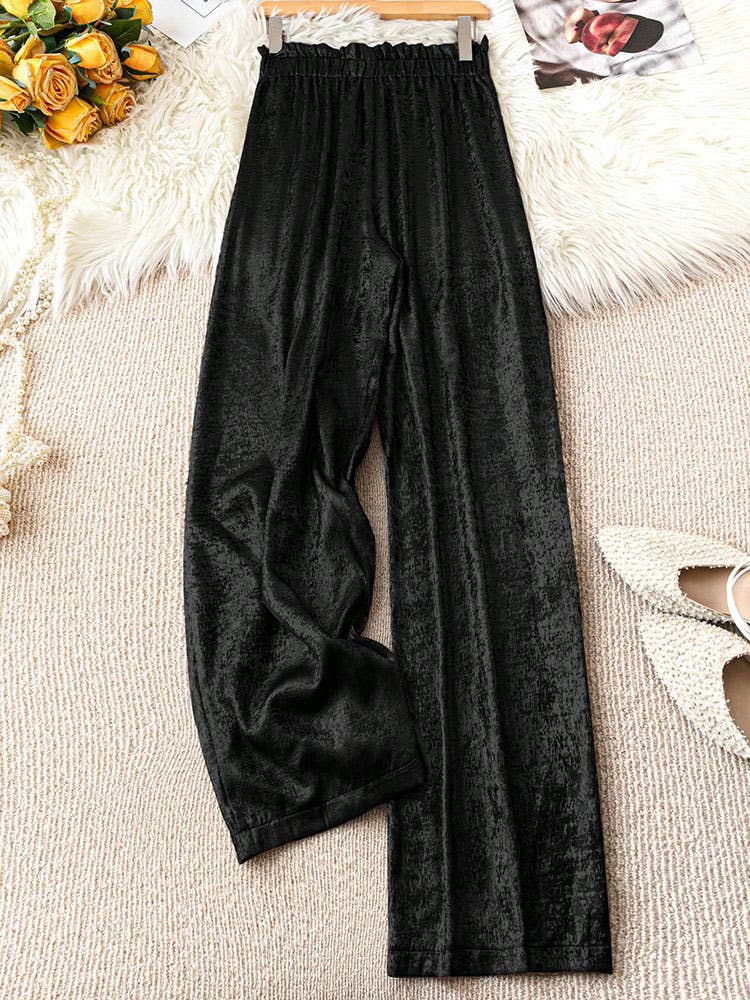 Hot stamping bronzing wide-leg pants
