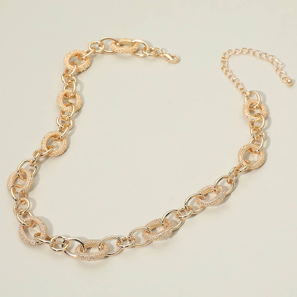 Chunky Textured Link Chain Necklace