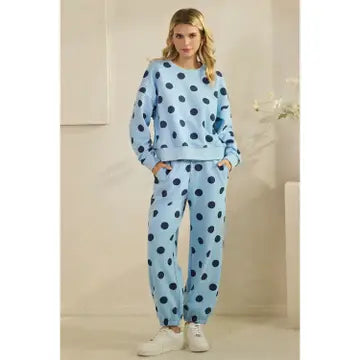 Polka Dot Crew Neck SweatShirt