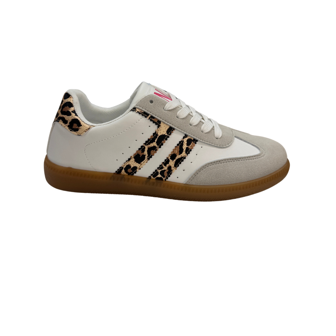 Stockholm Sneaker in White/Leopard