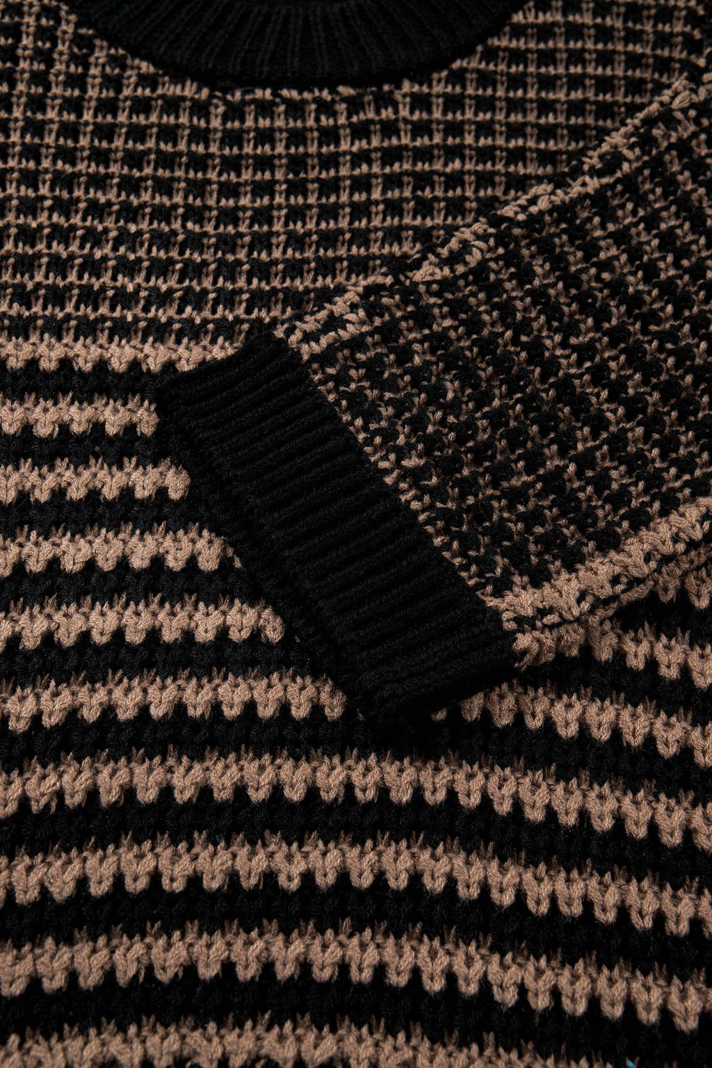 Spring 2026 Stripe 3/4 Draped Sleeve Slouchy Sweater