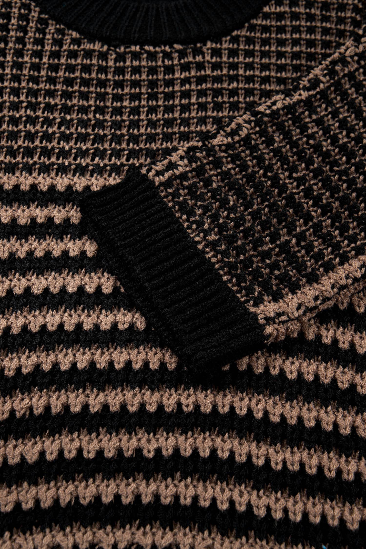 Spring 2026 Stripe 3/4 Draped Sleeve Slouchy Sweater