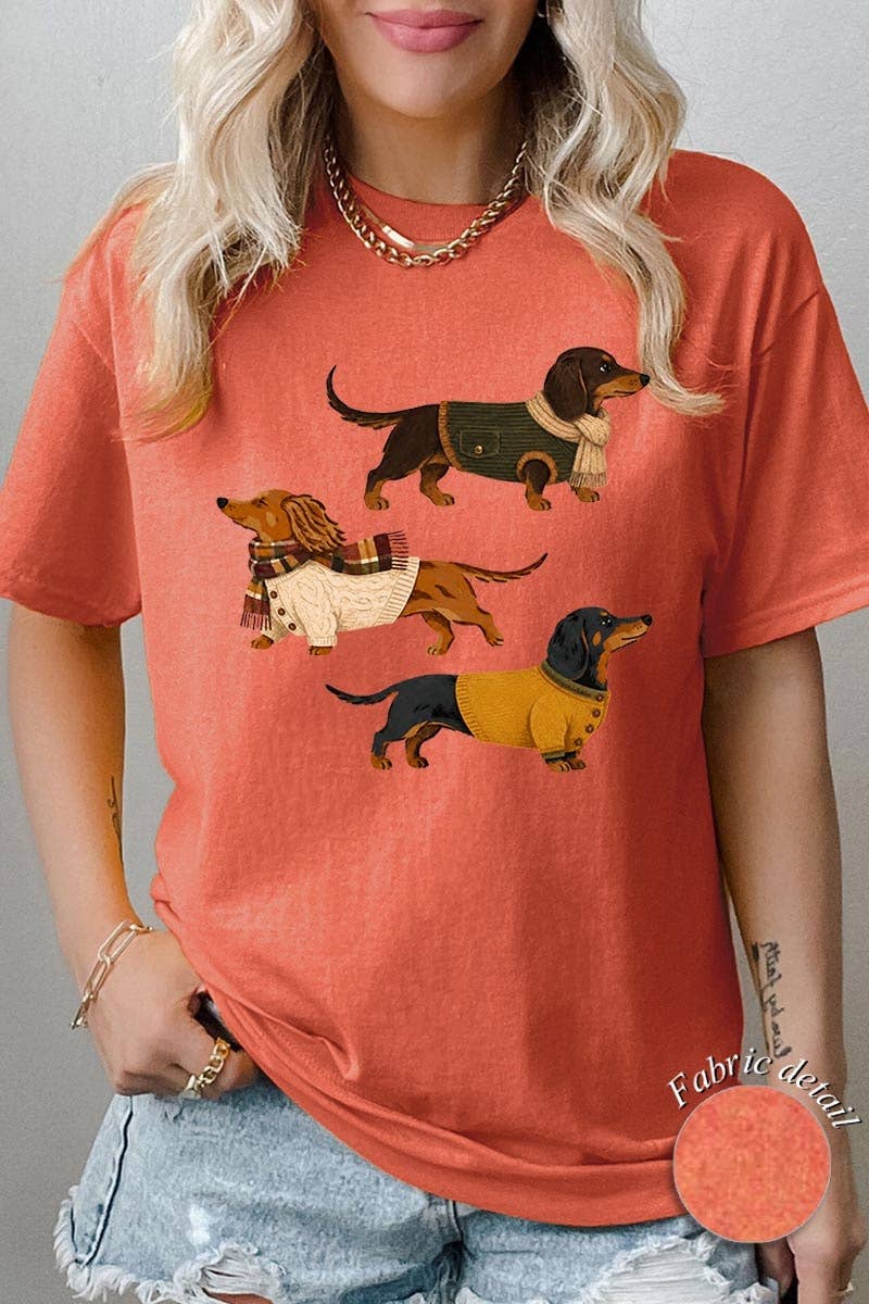 Dachshund Trio Graphic Heavy Cotton Tee