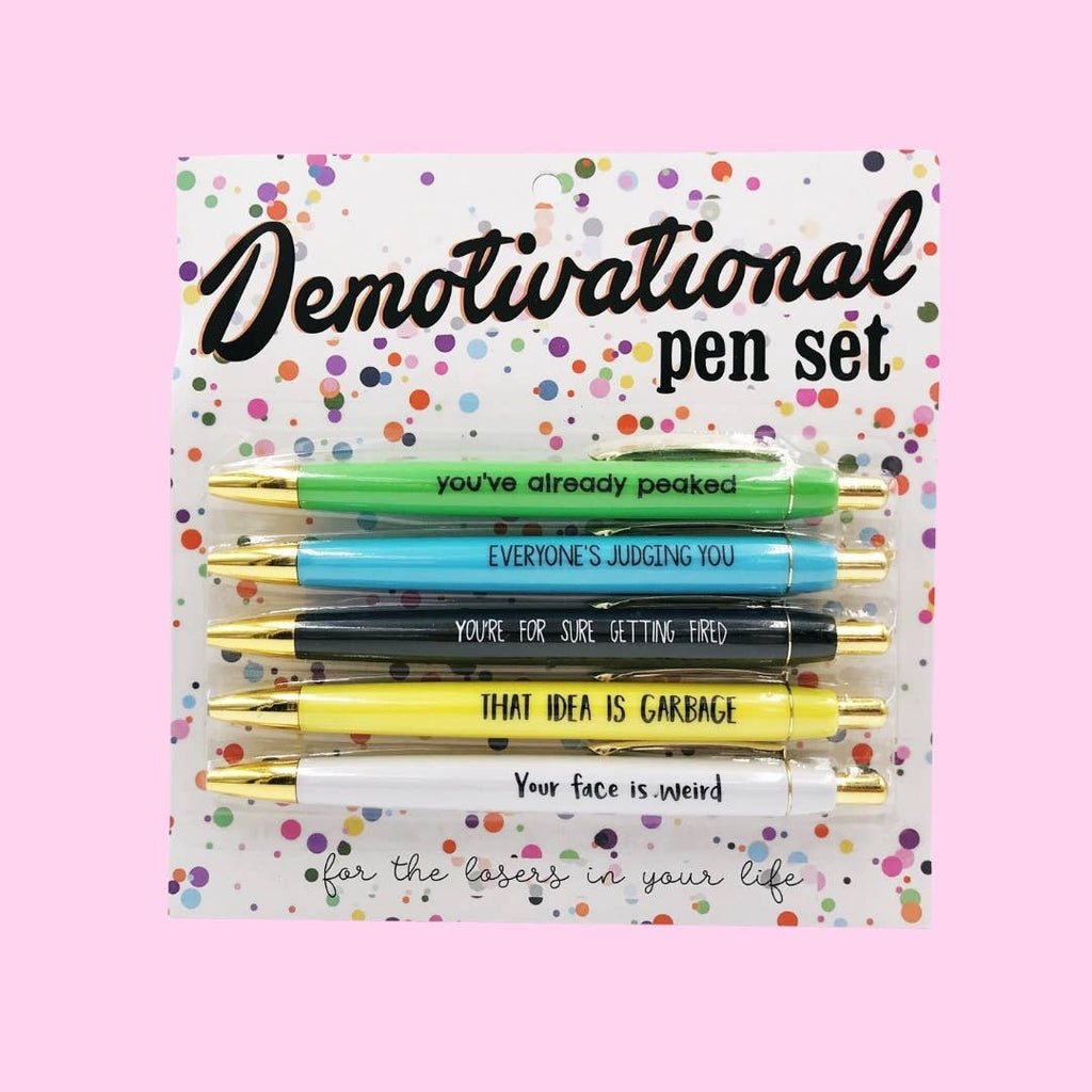 Demotivational Pen Set (funny, gifts, pens, mothers day)