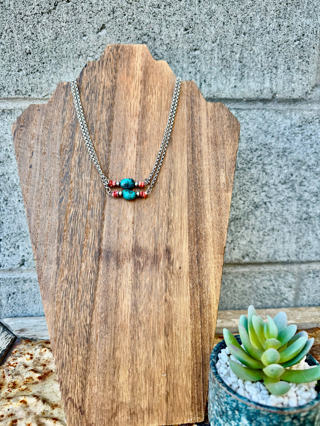 Turquoise Choker/Navajo Pearl Choker/Western Choker