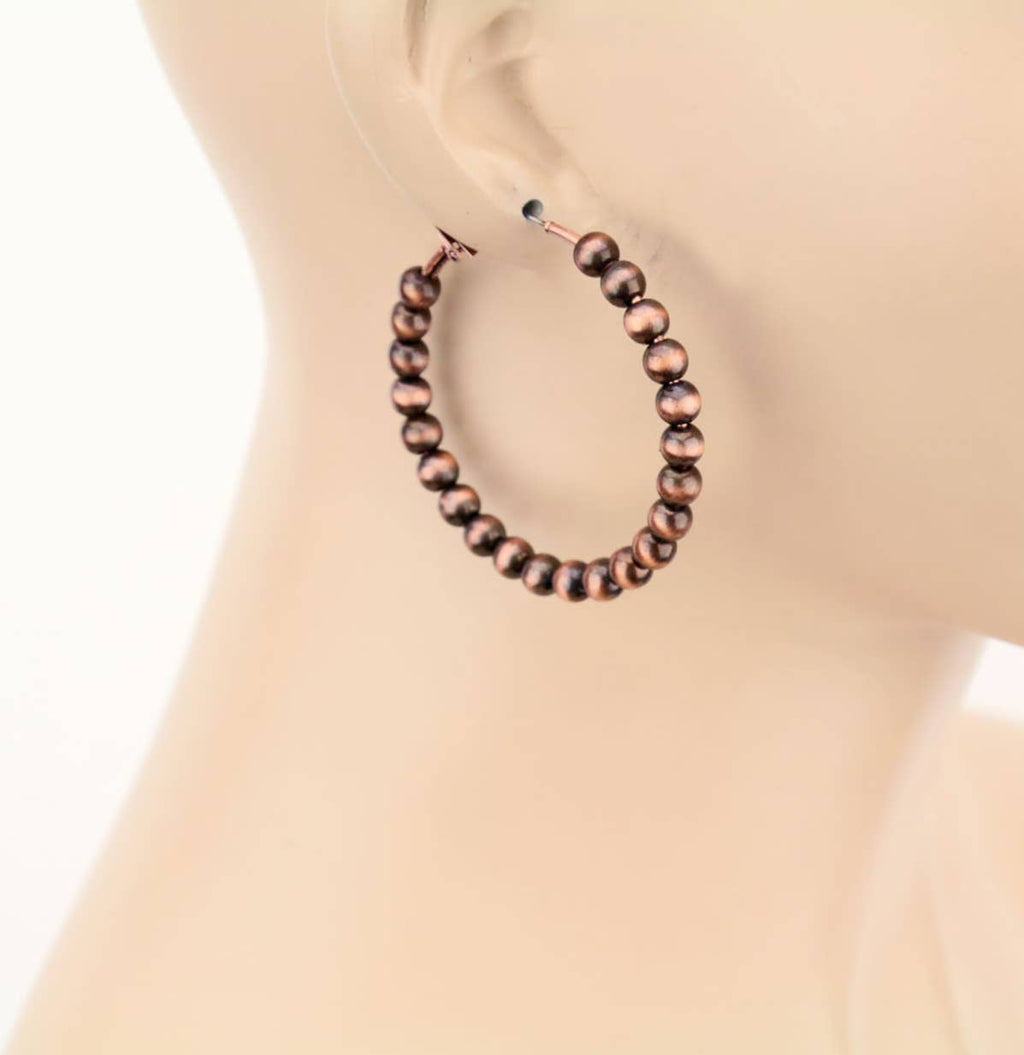 1.65” Navajo Pearl Hoops Earrings