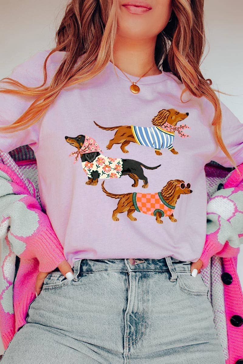 Stylish Dachshunds Graphic Tee