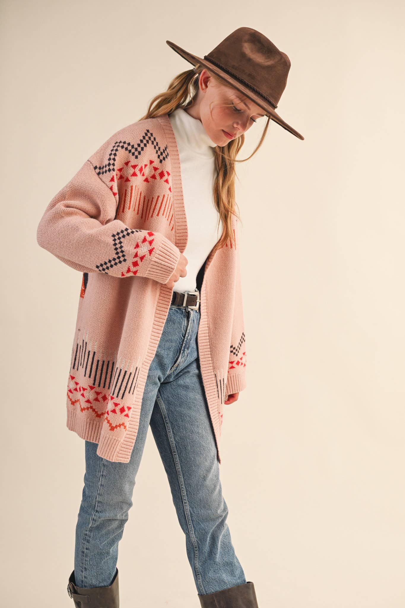 WESTERN MOTIF SWEATER CARDIGAN