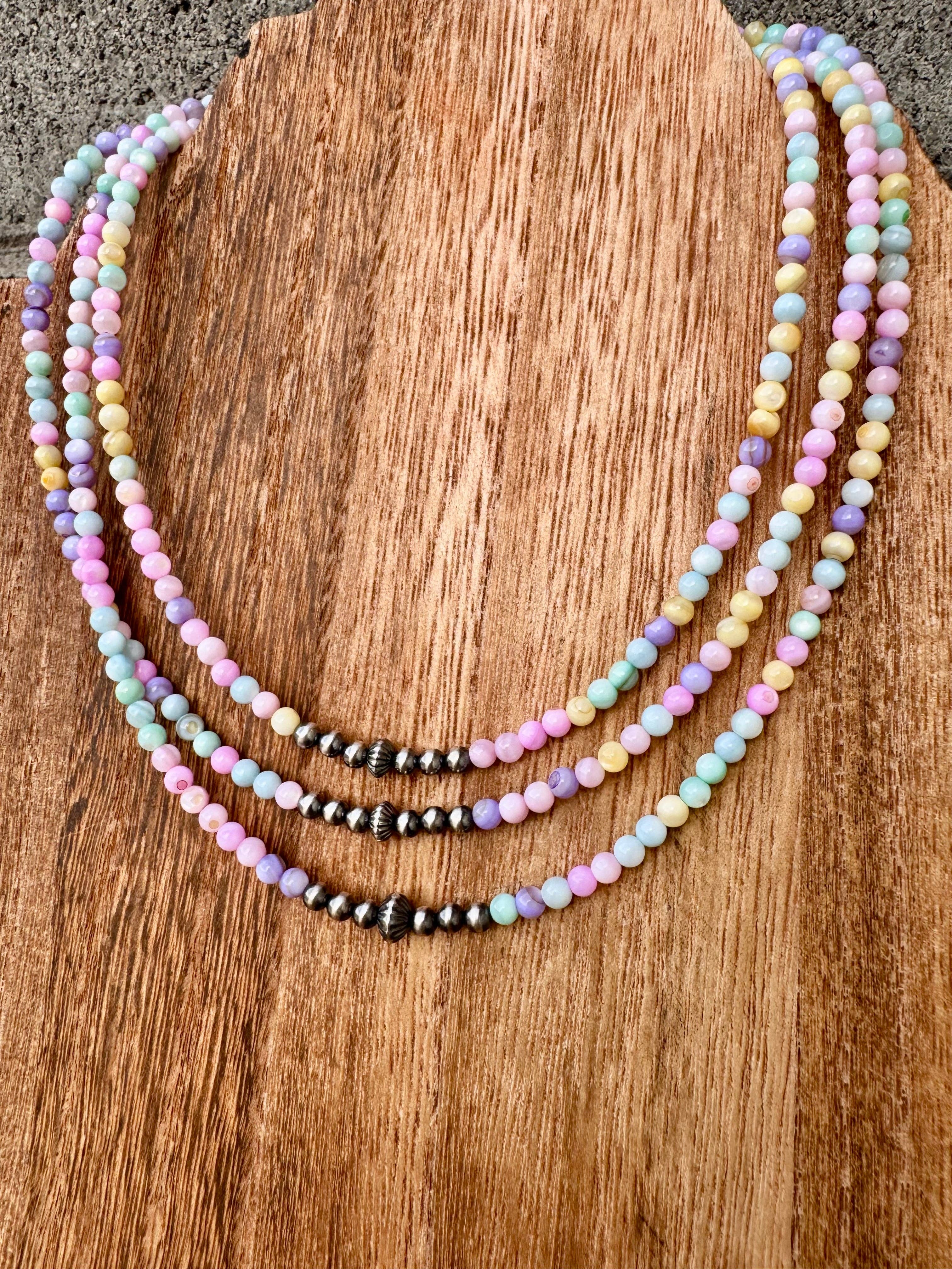 Mother of Pearl Necklace With Navajo Pearls/Western Choker