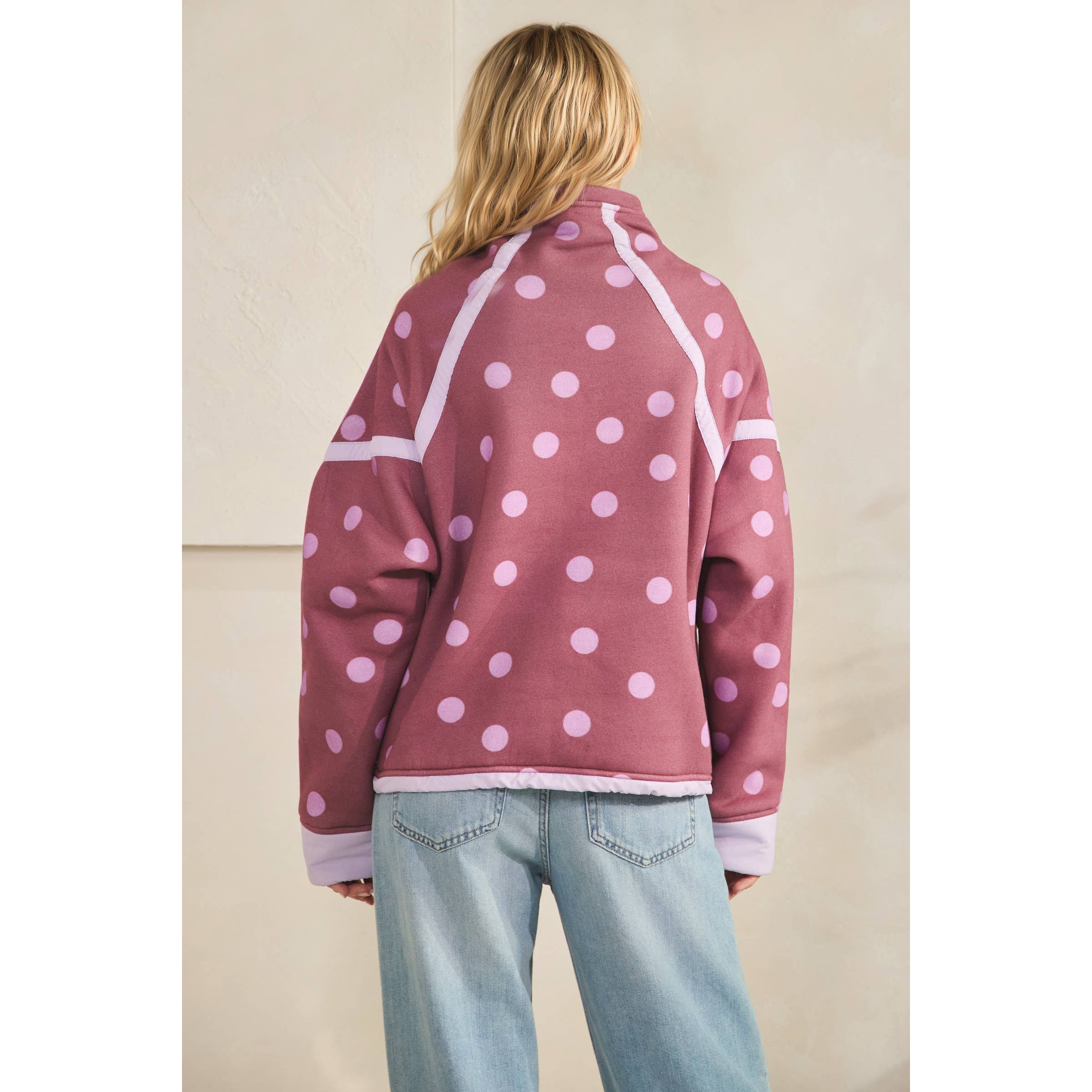 Polka Dot Contrast Pull Over