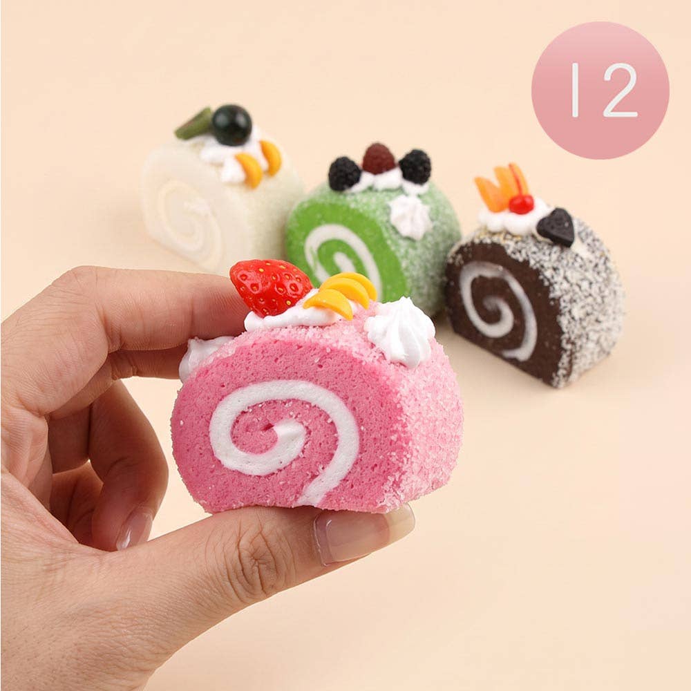Swiss Roll Cake Squeeze Squishy Stress Relief Toy Set