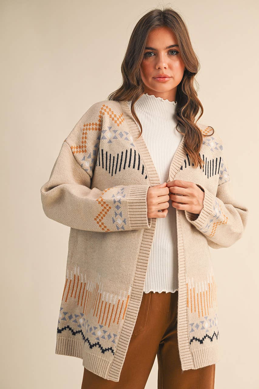 WESTERN MOTIF SWEATER CARDIGAN
