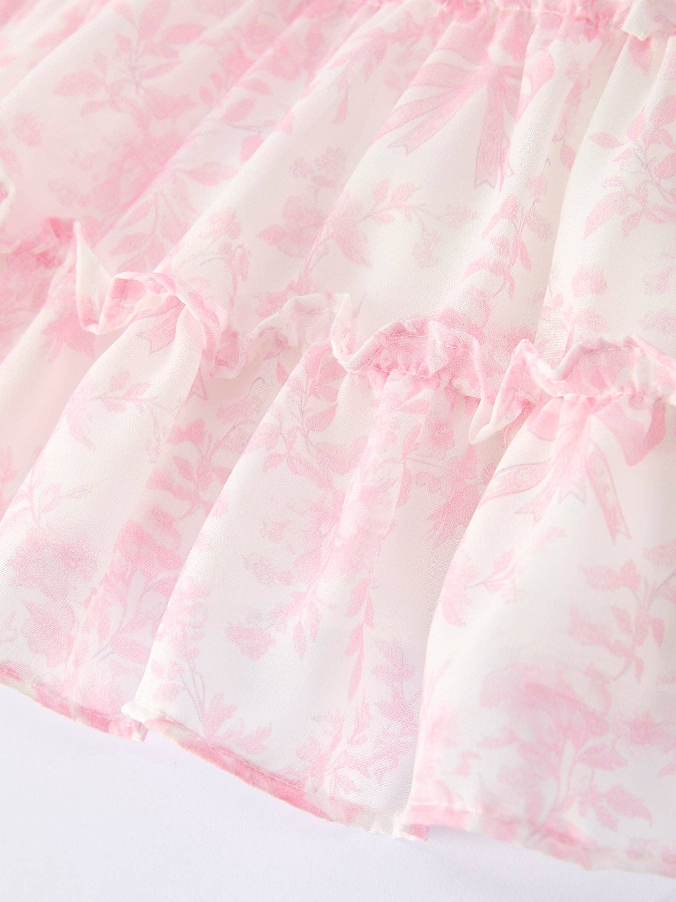 Summer Sweet Smocked Bow Ruffle Girl Dress