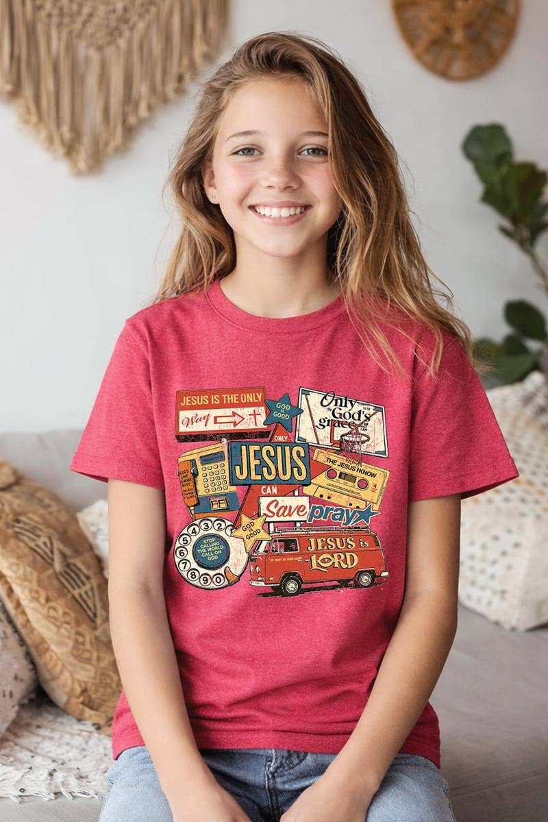 Jesus Save Collage Kids Graphic Heavy Cotton Tee