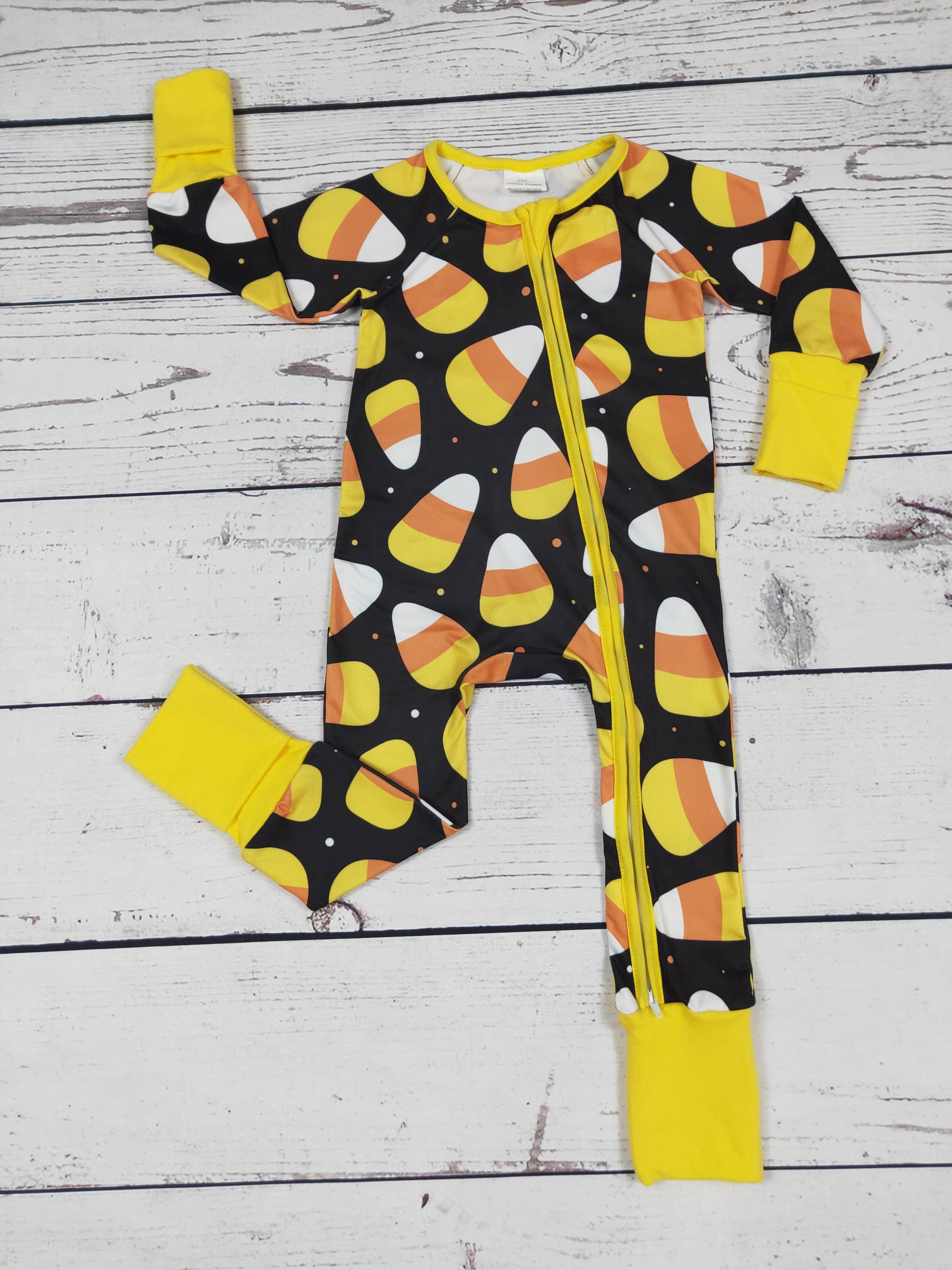 Baby Candy Corn Printed Halloween Zippy Sleeper