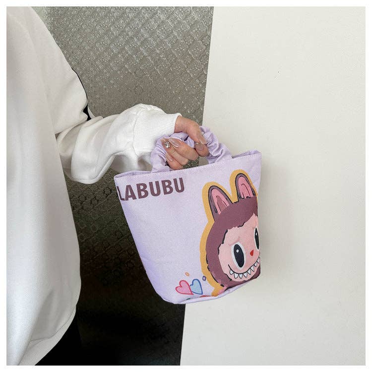 👜 “Labubu Charm” Cartoon Monster Cute Handbag – Portable Bucket Bag