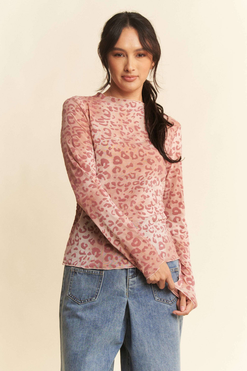 PLUS LEOPARD PRINT TEXTURED LAYERING TOP