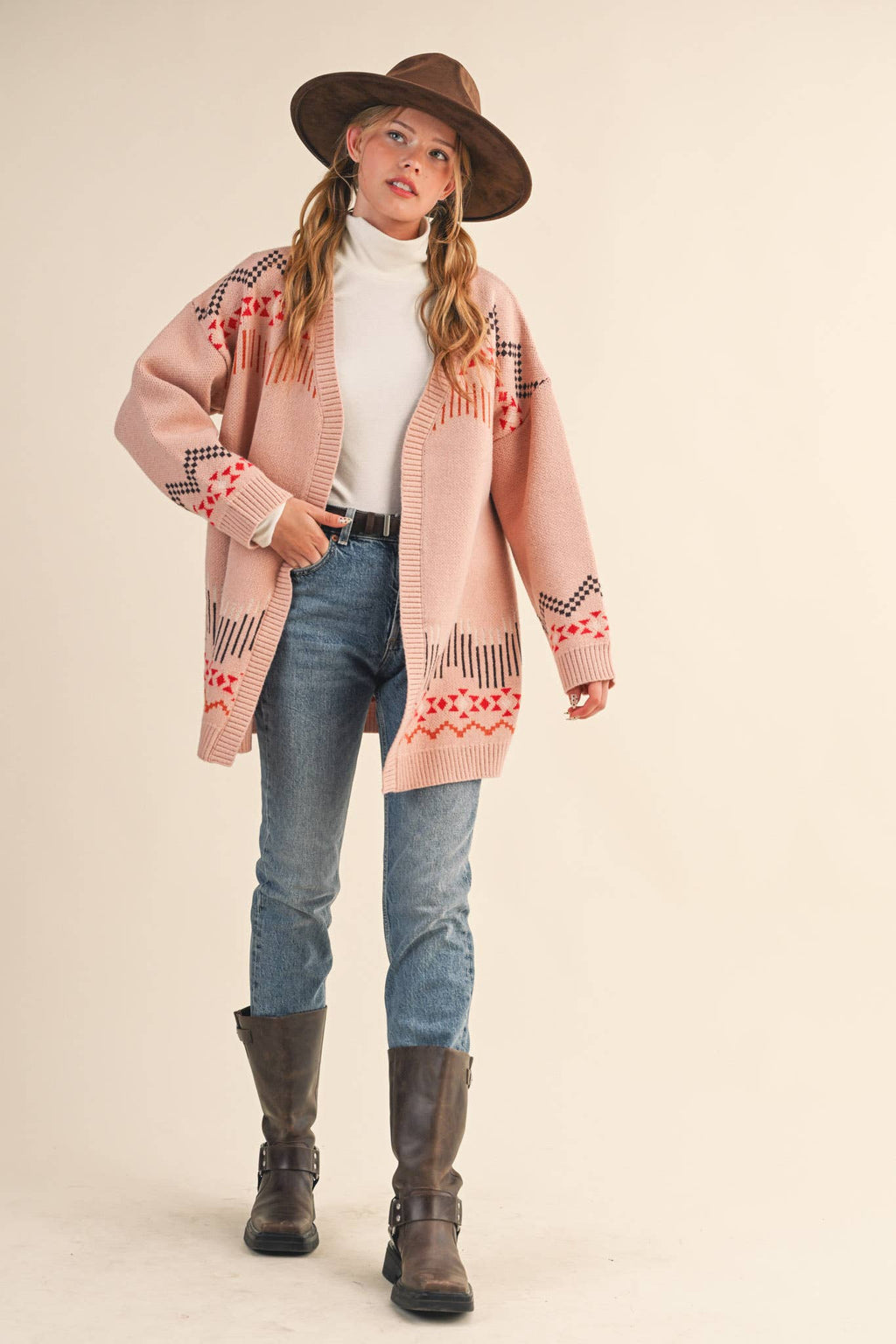 WESTERN MOTIF SWEATER CARDIGAN