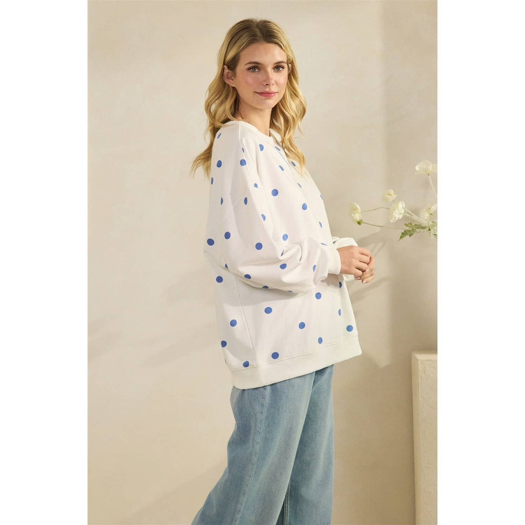 Polka Dot French Terry Top