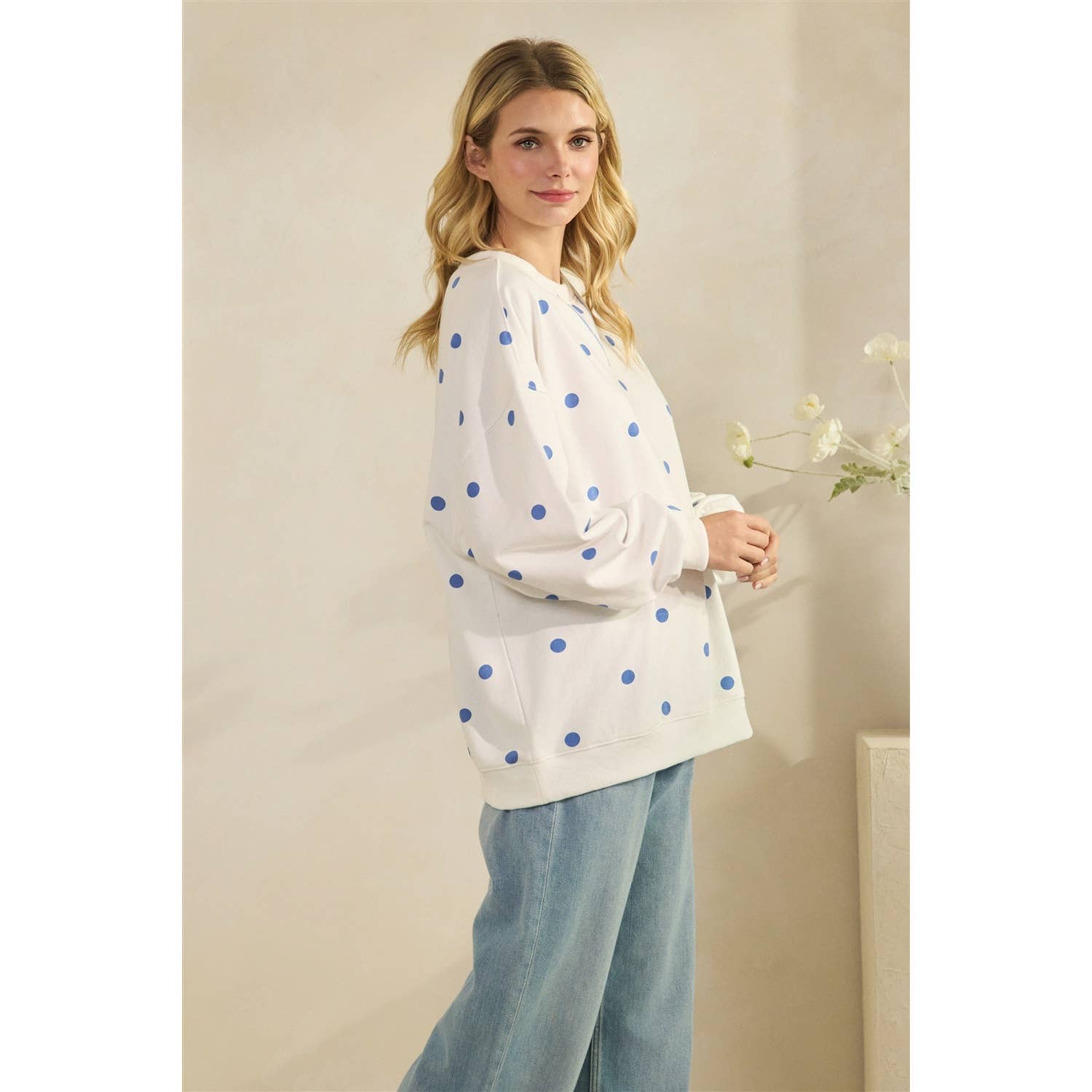 Polka Dot French Terry Top