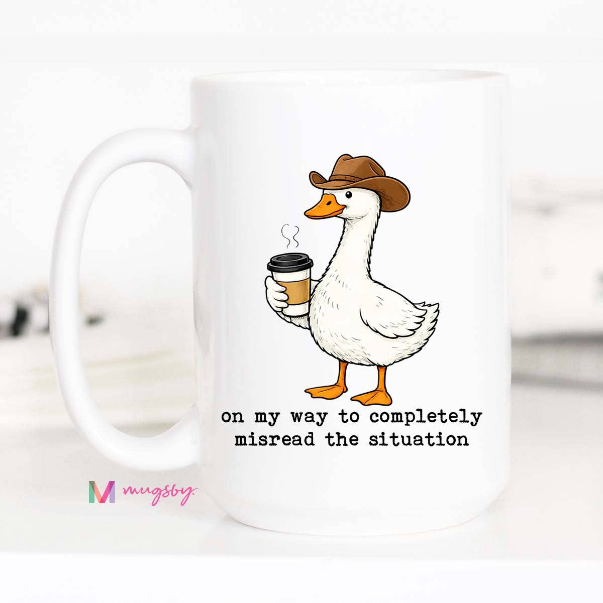 Funny Goose Coffee Mug Cute Animal Sarcastic Gift Mug