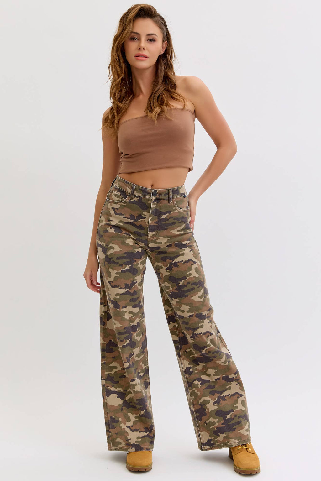 Camo High Rise Wide Leg