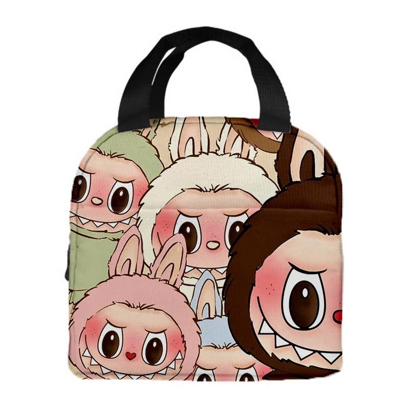 Cute monster printed Insulated Lunch Bag