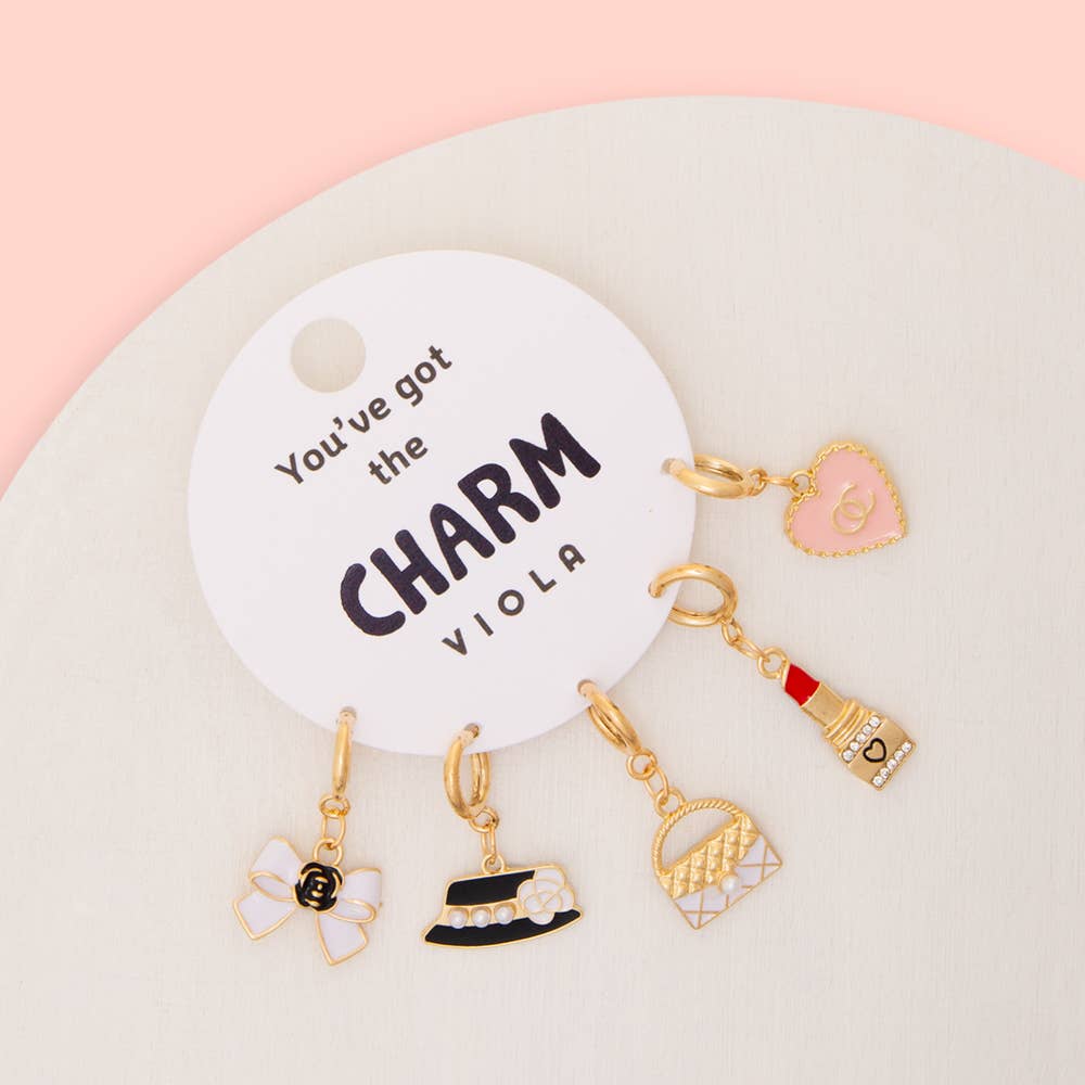 Fashionista Theme 5 Pc Charm Set