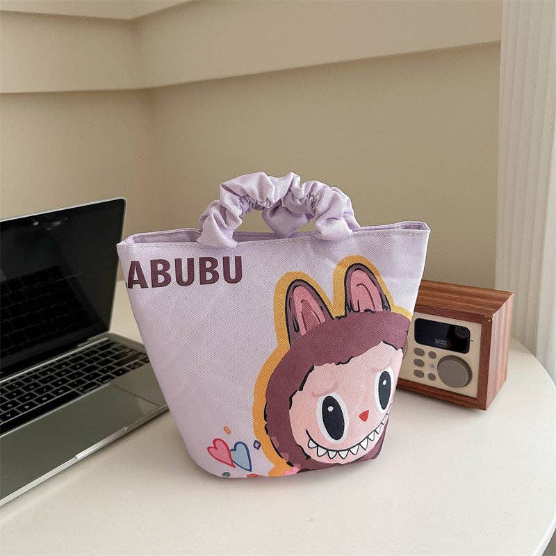 👜 “Labubu Charm” Cartoon Monster Cute Handbag – Portable Bucket Bag